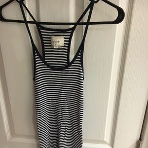 Abercrombie striped stretch racerback tank top